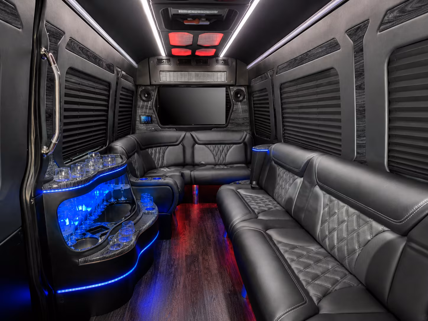 hampton 30 passenger party bus interior